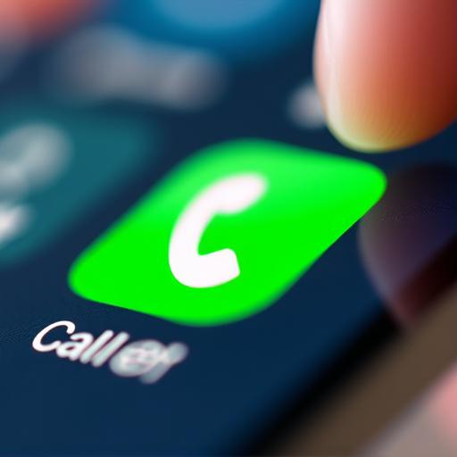 Großaufnahme der grünen Anruftaste auf einem Telefon-Display.