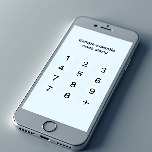 Tastenfeld eines Smartphones mit eingegebenem Beispielcode.